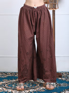 Brown Zulaikha Dyed Dobby Cotton Kurti Set