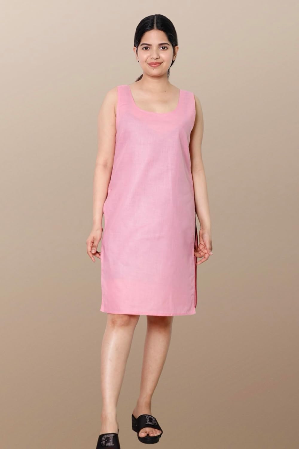 Pink Hadia Chikankari Mirror Work Kurti with Inner