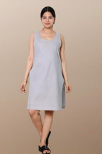 Gray Hadia Chikankari Mirror Work Kurti with Inner