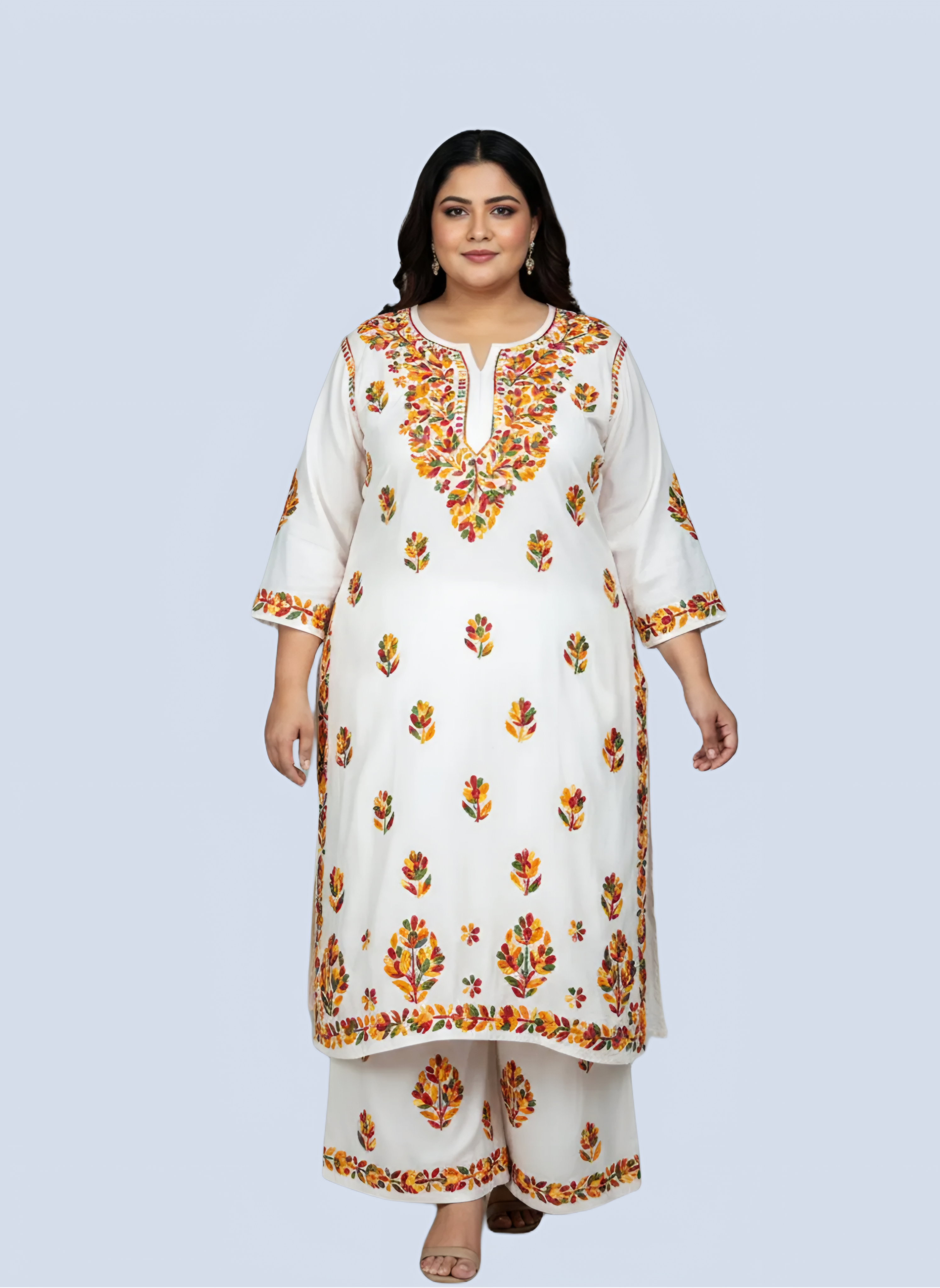 White Mannta rayon set