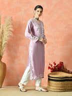 Pink Rayon V Neck Kurti