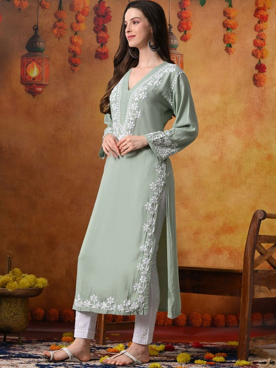 Pista Rayon V Neck Kurti