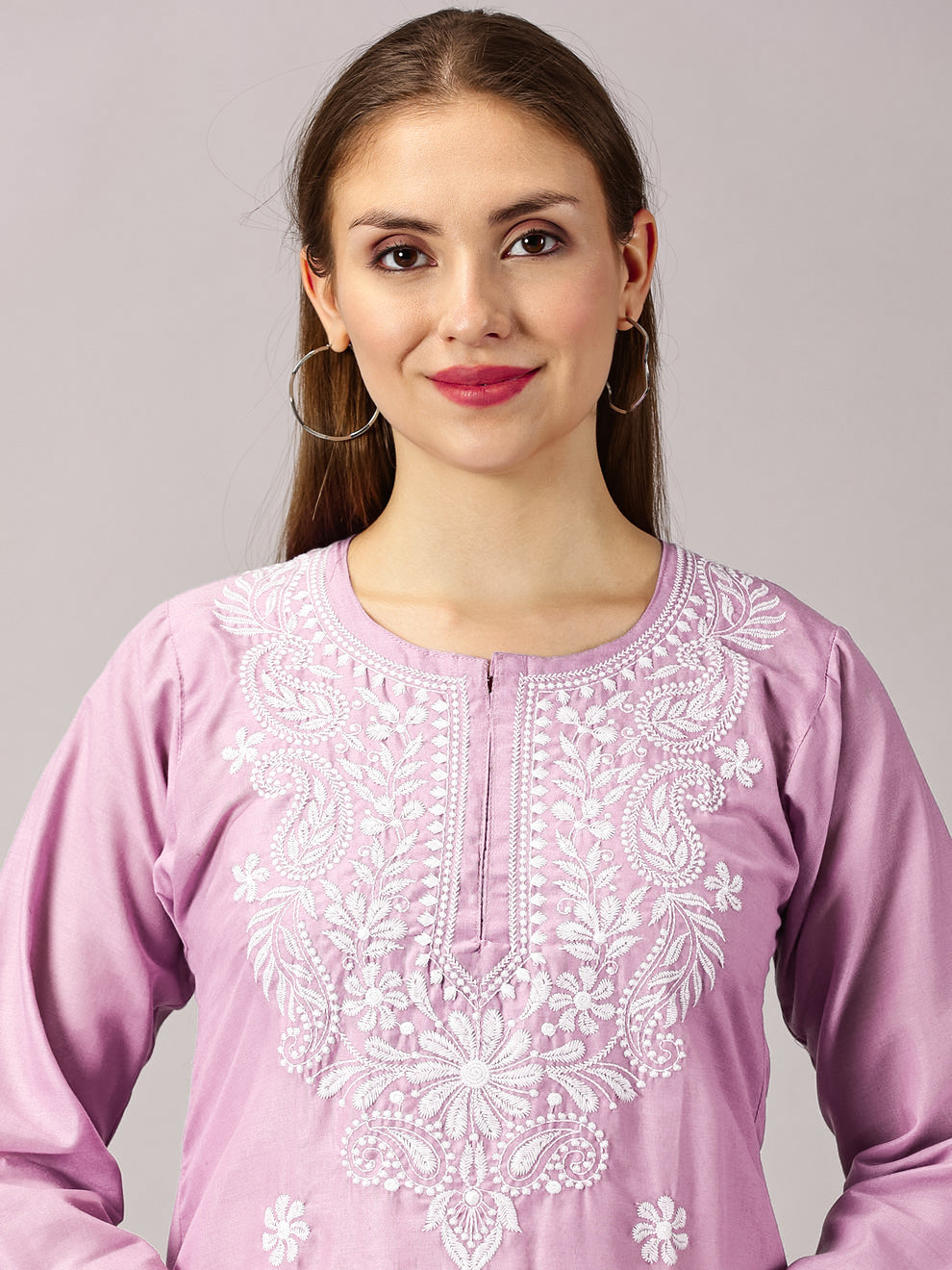 Pink Muzdah Cotton Kurti & Lycra Pant Set