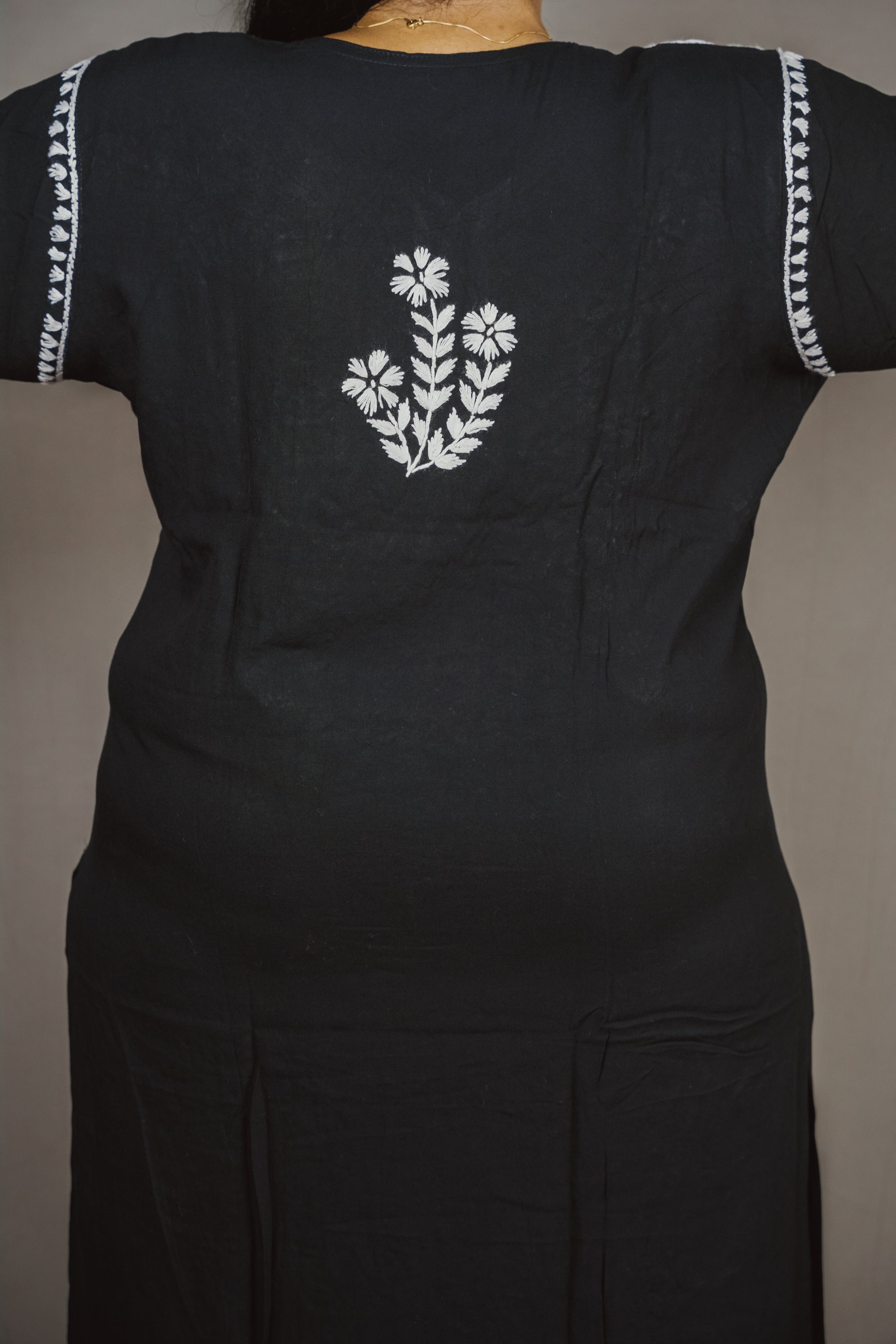 Black Batool Plus Size Rayon Kurti & Palazzo Set