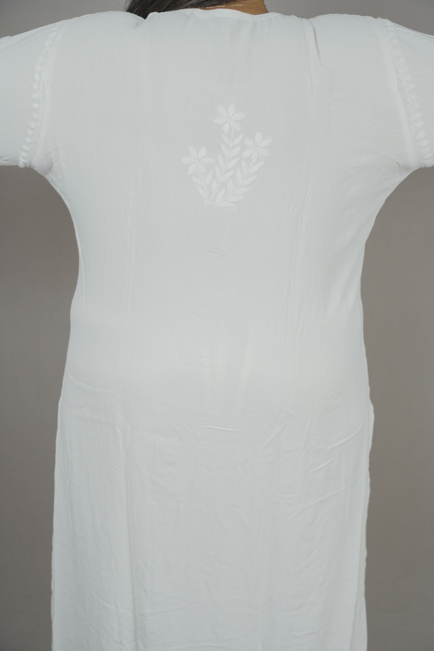 Batool Plus Size Rayon Lucknowi Chikankari Kurti & Palazzo Co-Ord Set - Ideal for Casual Office & Everyday Comfort