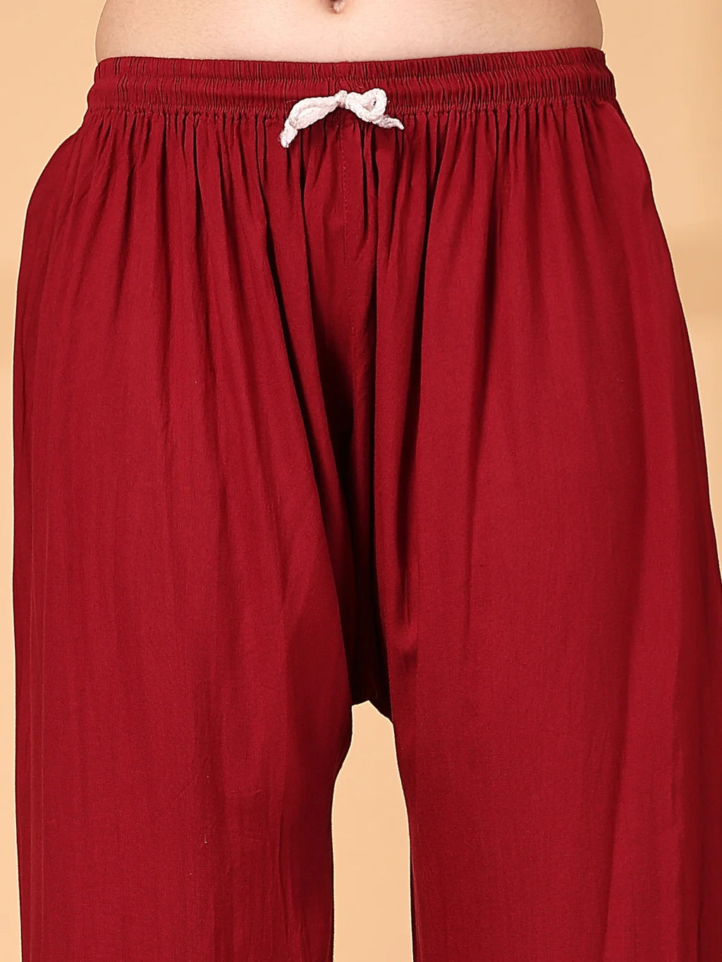 Maroon Raniya 3D Rayon Muquesh Kurti & Palazzo Set