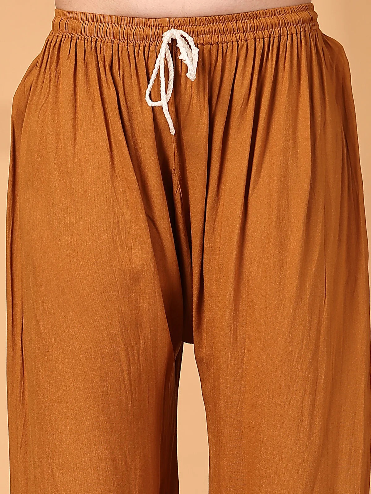 Mustard Raniya 3D Rayon Muquesh Kurti & Palazzo Set