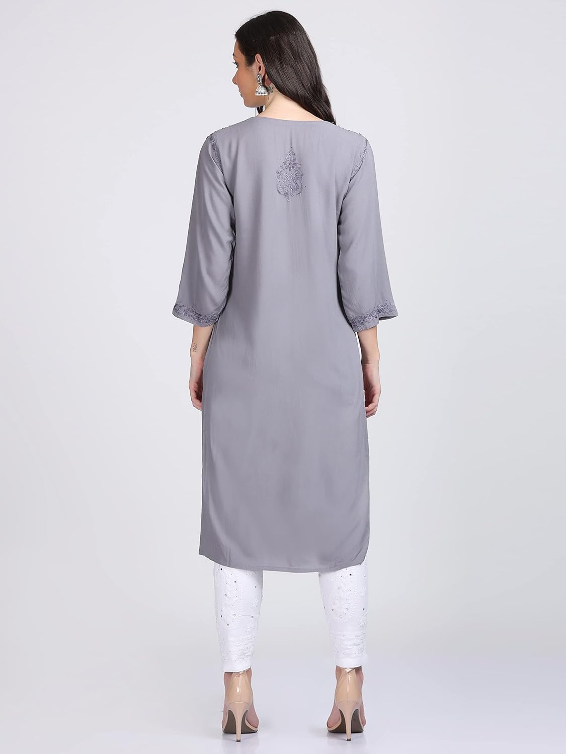 Gray Madiha Rayon kurti with Muquesh Work