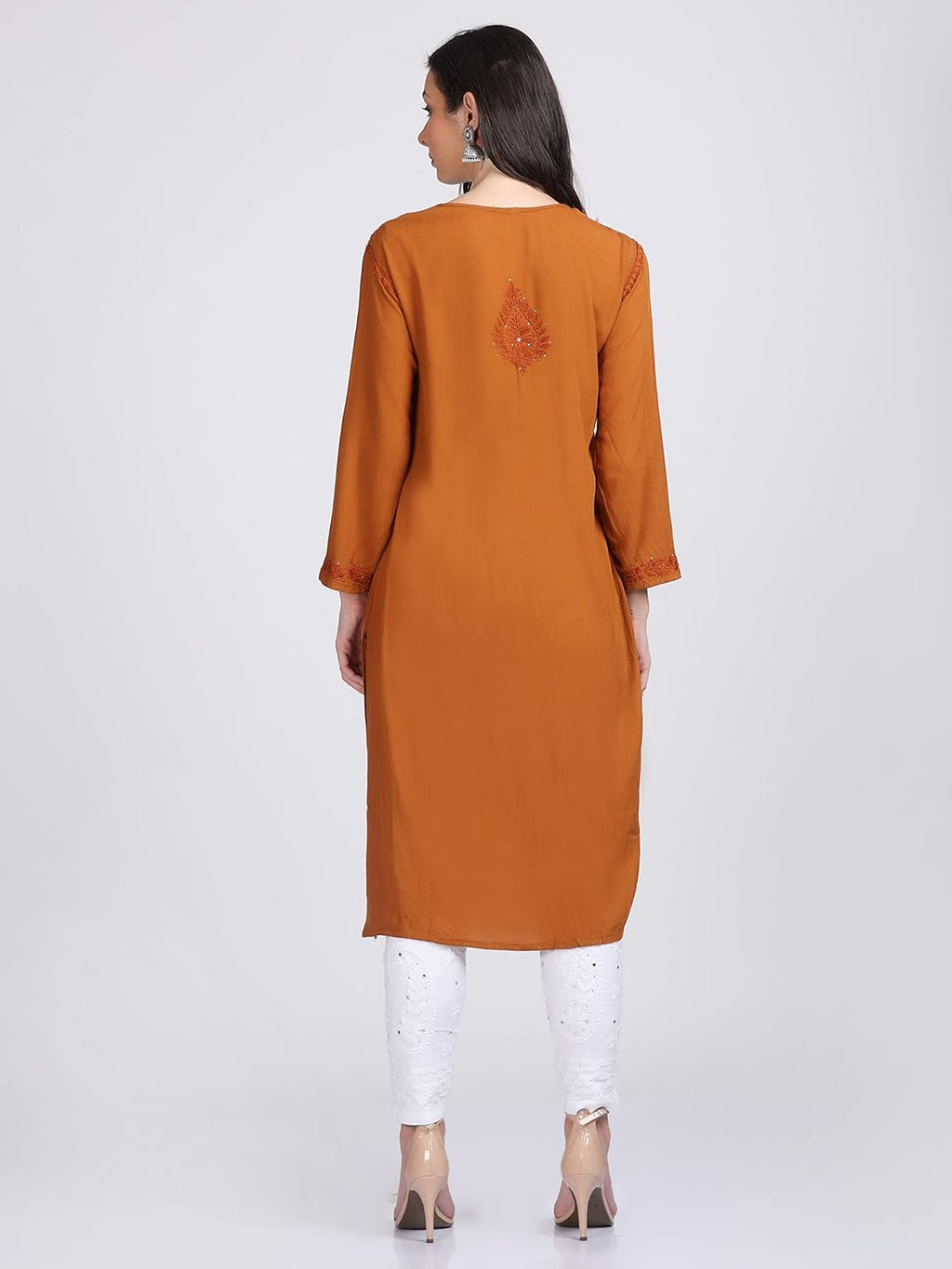 Mustard Madiha Rayon kurti with Muquesh Work