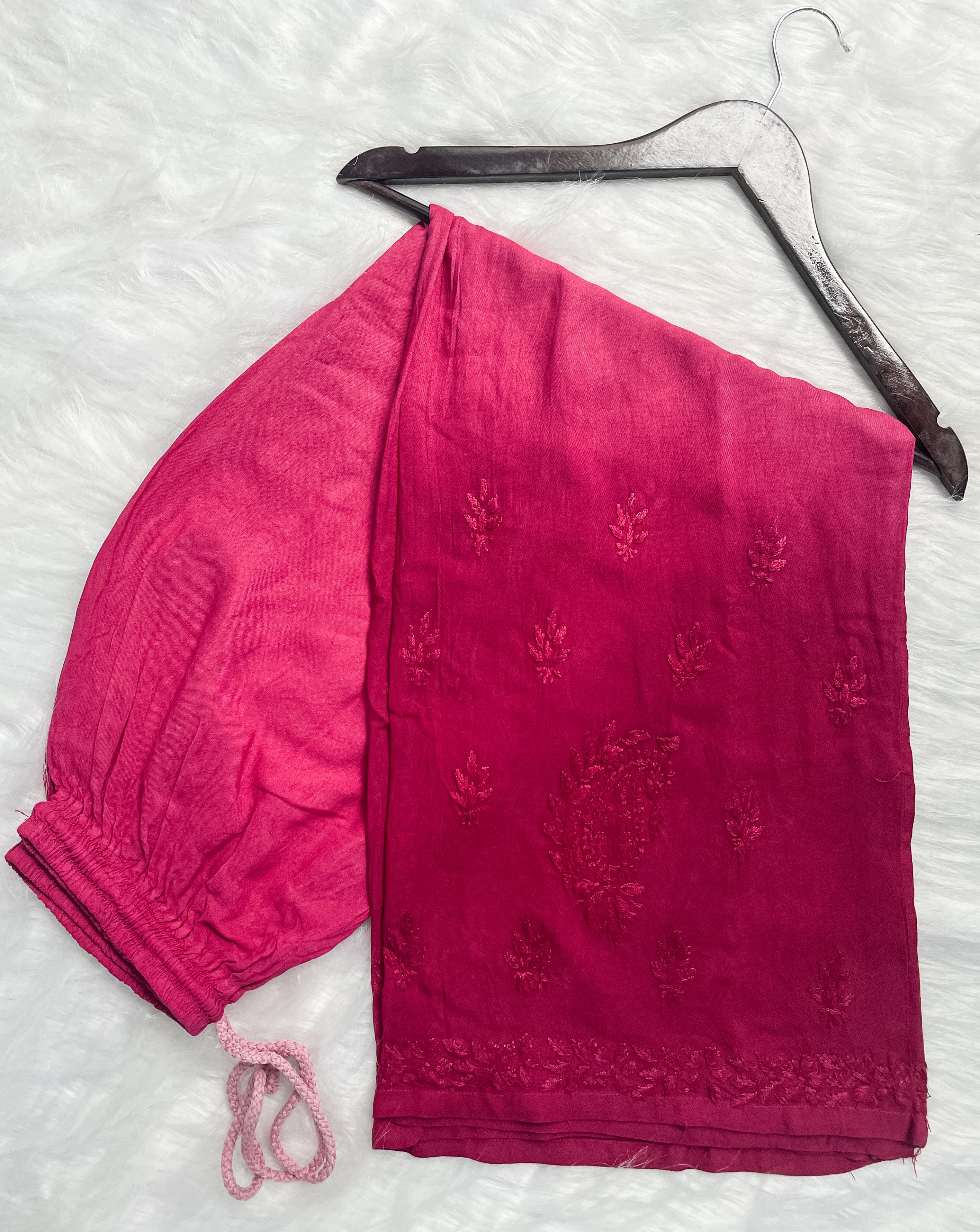 Pink Laila Ombre Dyed Rayon Kurti