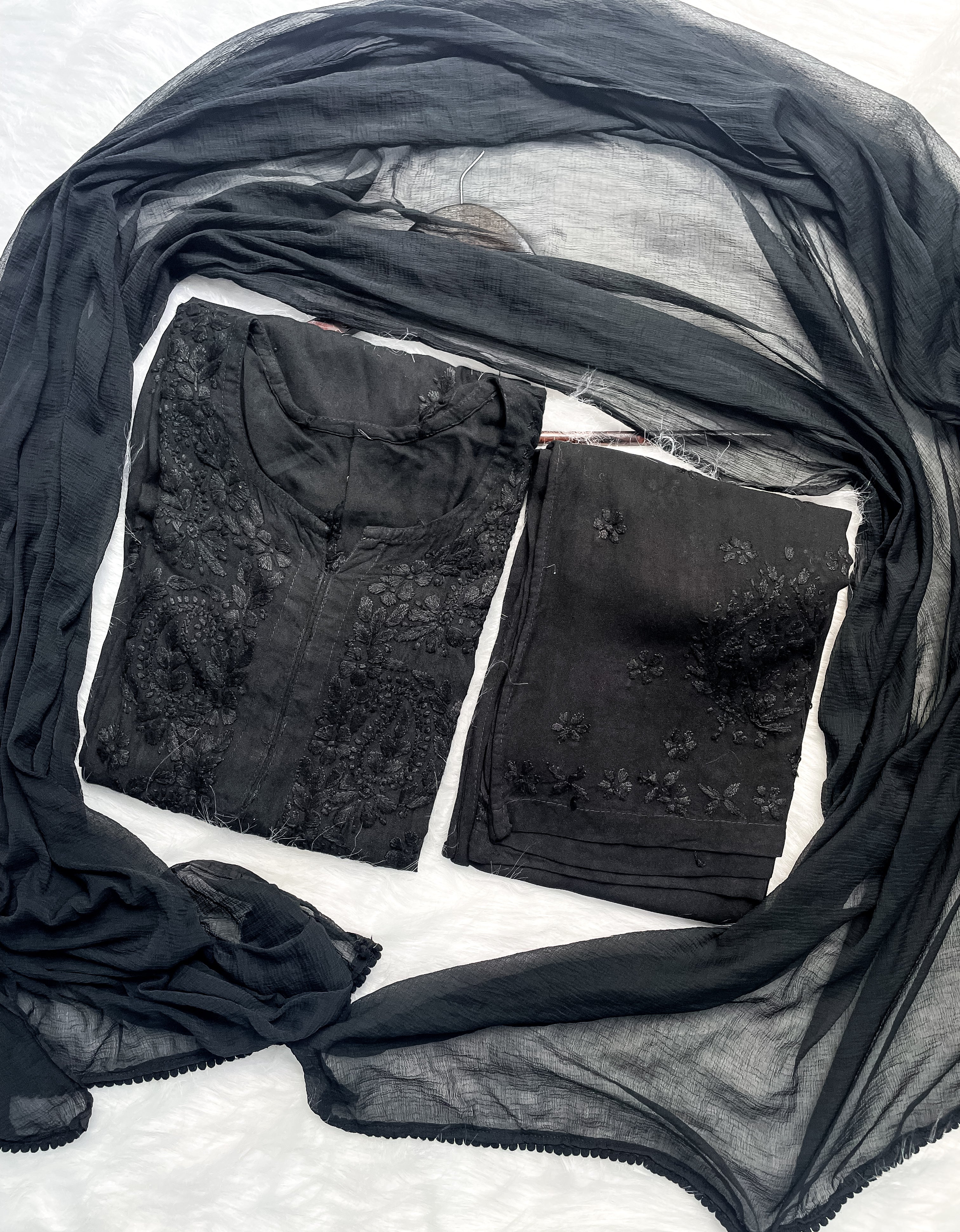 Black Laila Ombre Dyed Rayon Kurti