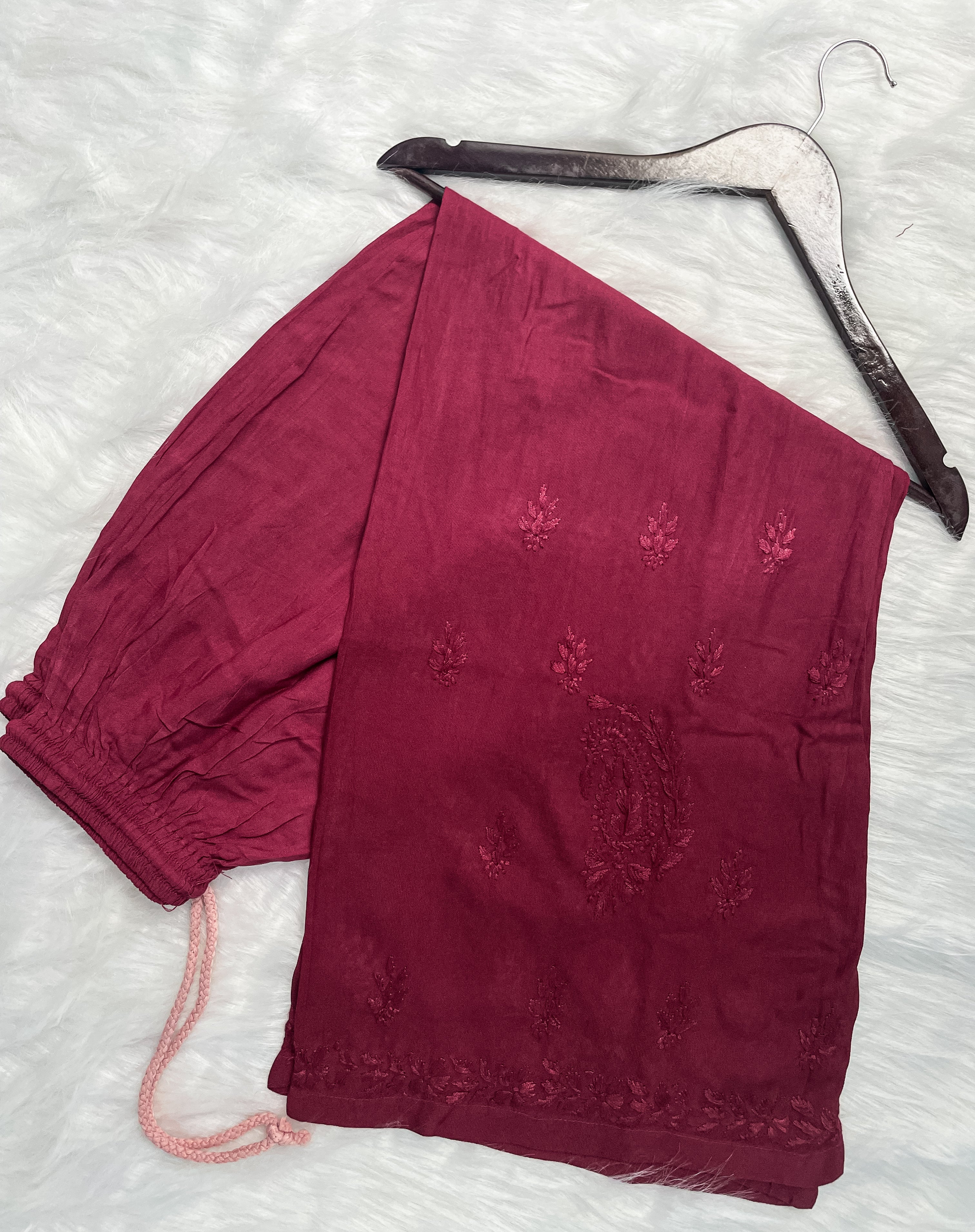 Maroon Laila Ombre Dyed Rayon Kurti