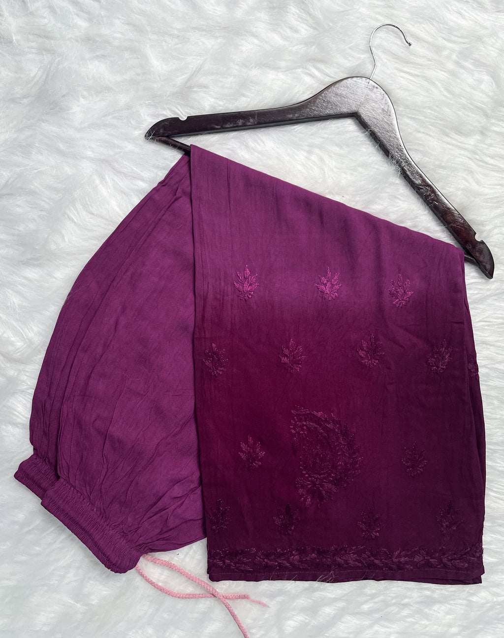 Purple Laila Ombre Dyed Rayon Kurti Set