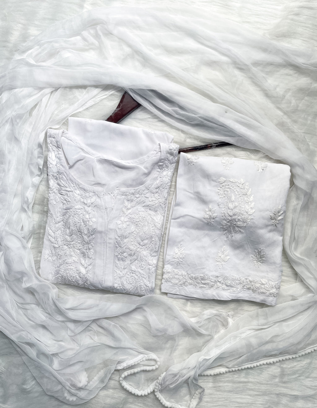 White Laila Ombre Dyed Rayon Kurti