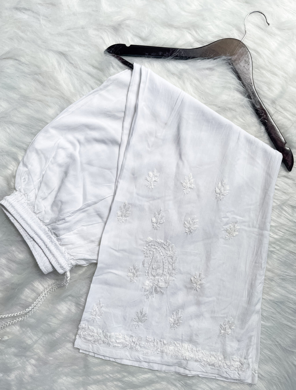 White Laila Ombre Dyed Rayon Kurti