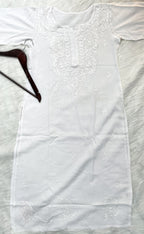 White Laila Ombre Dyed Rayon Kurti