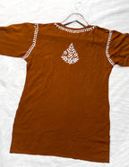 Mustard Mehwish Chikankari Rayon Short Top