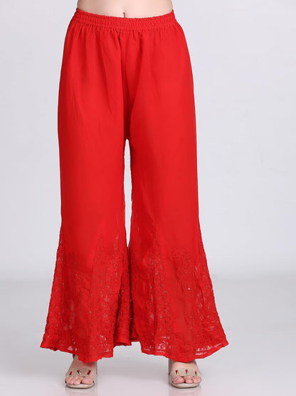 Hala Georgette Muquesh Embellishments Kurta, Sharara & Dupatta Set With Matching Cotton inner