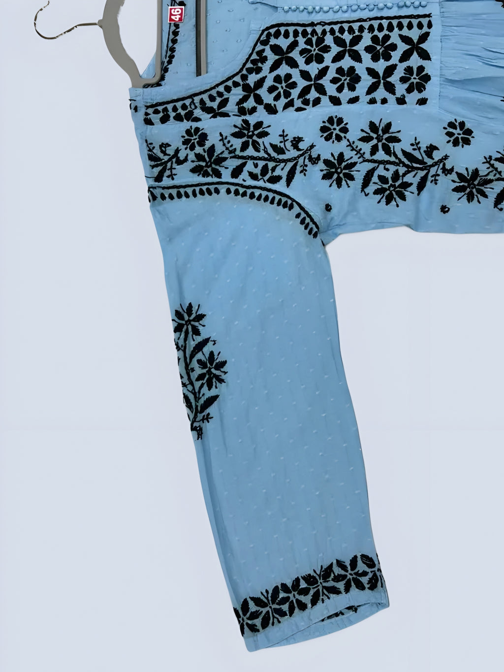 Blue Rida Nyra Style Cotton Chikankari Kurti