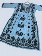 Blue Rida Nyra Style Cotton Chikankari Kurti