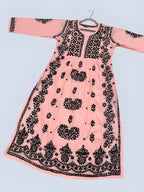 Peach Rida Nyra Style Cotton Chikankari Kurti