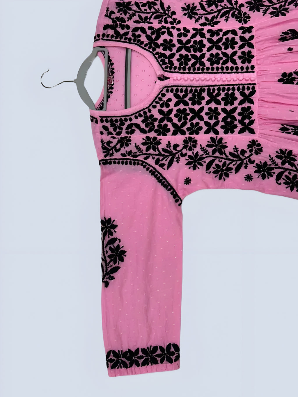 Pink Rida Nyra Style Cotton Chikankari Kurti
