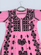 Pink Rida Nyra Style Cotton Chikankari Kurti