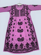 Wine Rida Nyra Style Cotton Chikankari Kurti