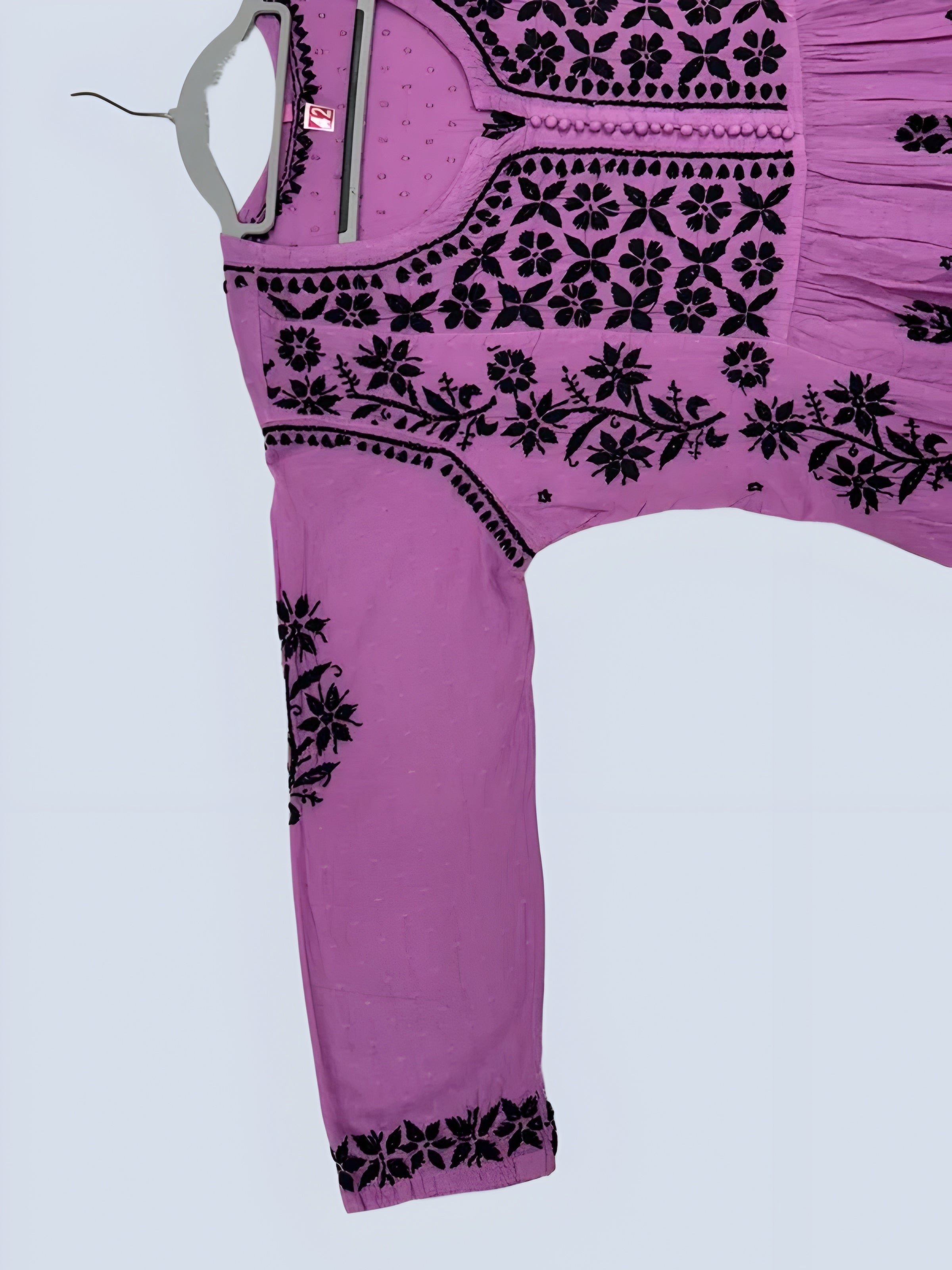 Wine Rida Nyra Style Cotton Chikankari Kurti