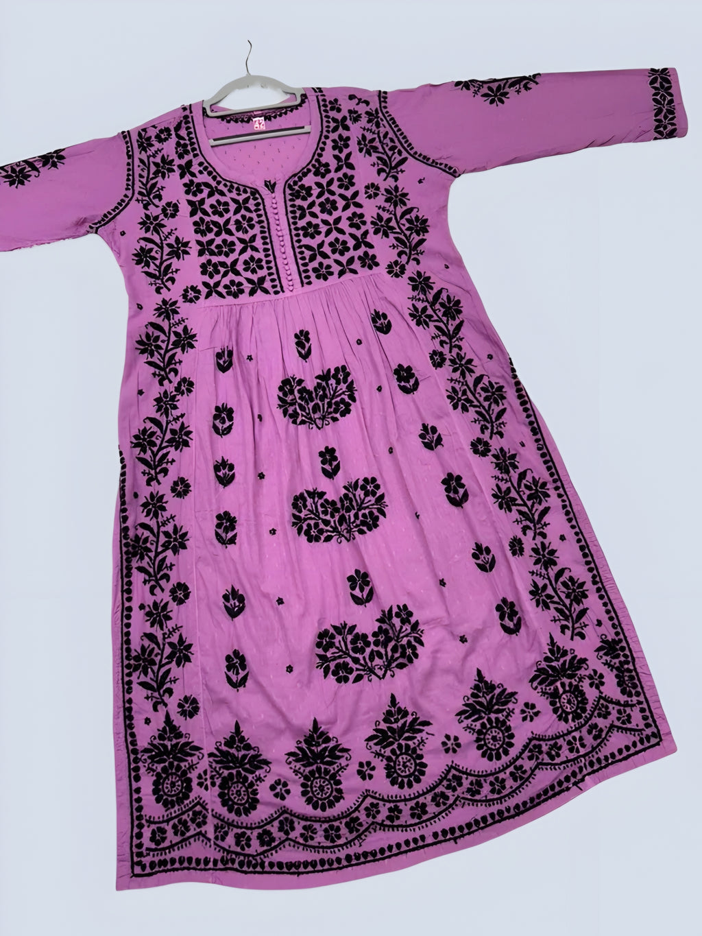 Wine Rida Nyra Style Cotton Chikankari Kurti