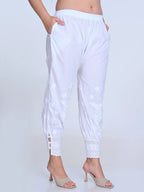 White Sahar Afghani Cotton Lycra Pant