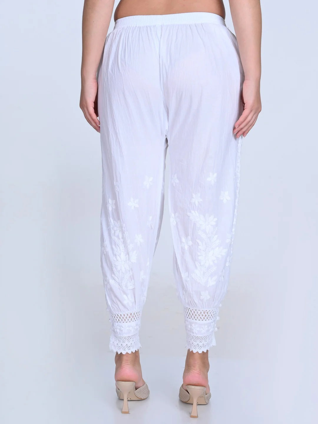 White Sahar Afghani Cotton Lycra Pant