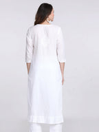 White SAIYAARA Soft Cotton Chikankari Kurti