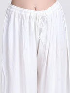 White Salwa Soft Cotton Chikankari Palazzo