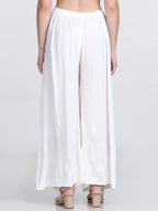 White Salwa Soft Cotton Chikankari Palazzo