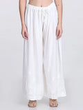 White Salwa Soft Cotton Chikankari Palazzo