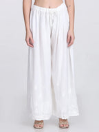 White Salwa Soft Cotton Chikankari Palazzo
