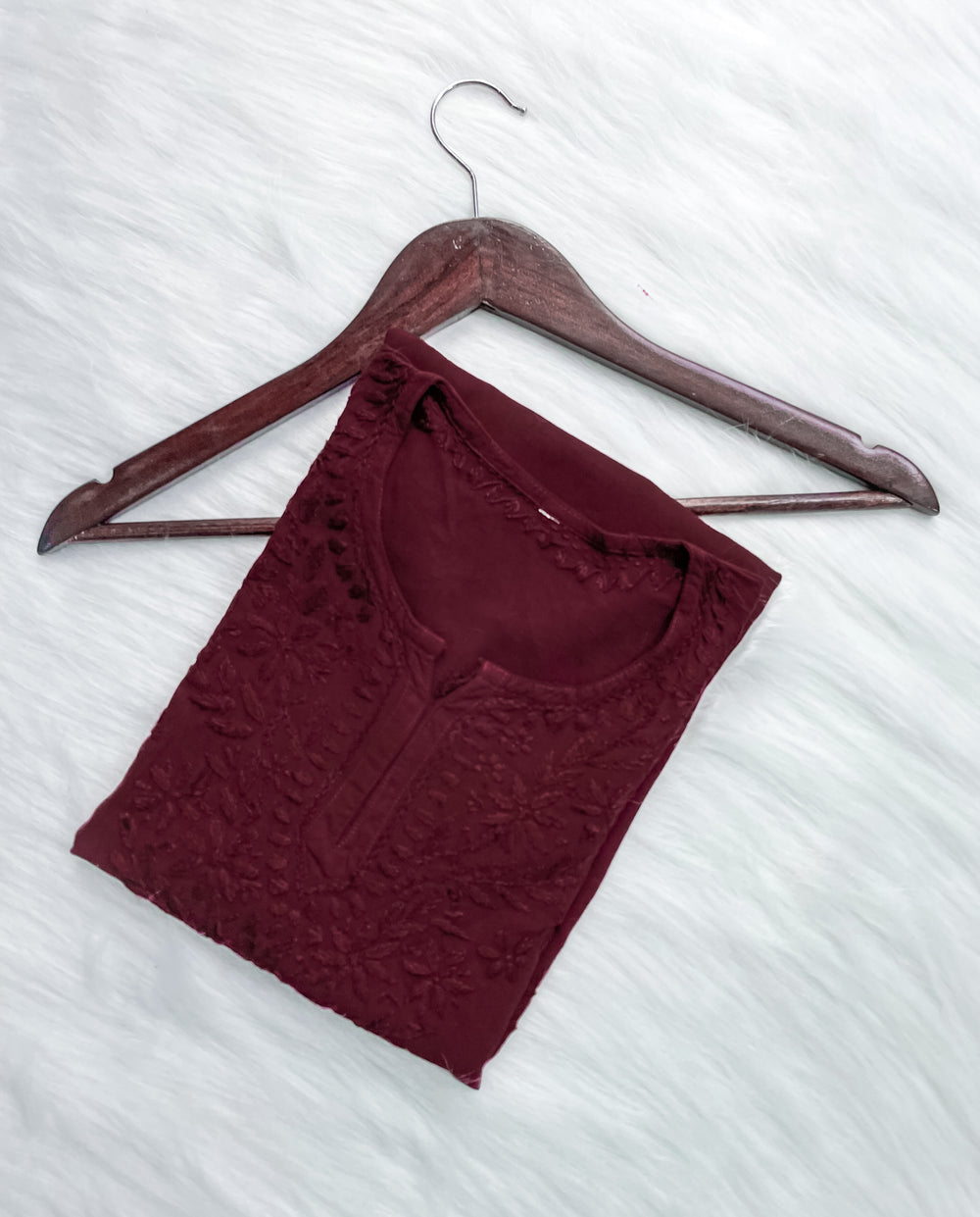 Elegance Dyed Short Rayon Lucknowi Chikankari Kurti for Women | Comfortable & Non-Transparent Fabric