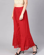 Red Nashwa Georgette Sharara with lining