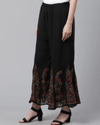 Multi black Nashwa Georgette Sharara with lining