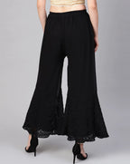 Black Nashwa Georgette Sharara with lining