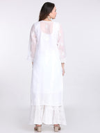 White Hala Muquesh Embellishments 4-Piece Kurti Set