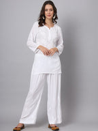 Mahira White  Rayon Short Top - Comfortable, Breathable &amp; Perfect for Every Occasion by malabis
