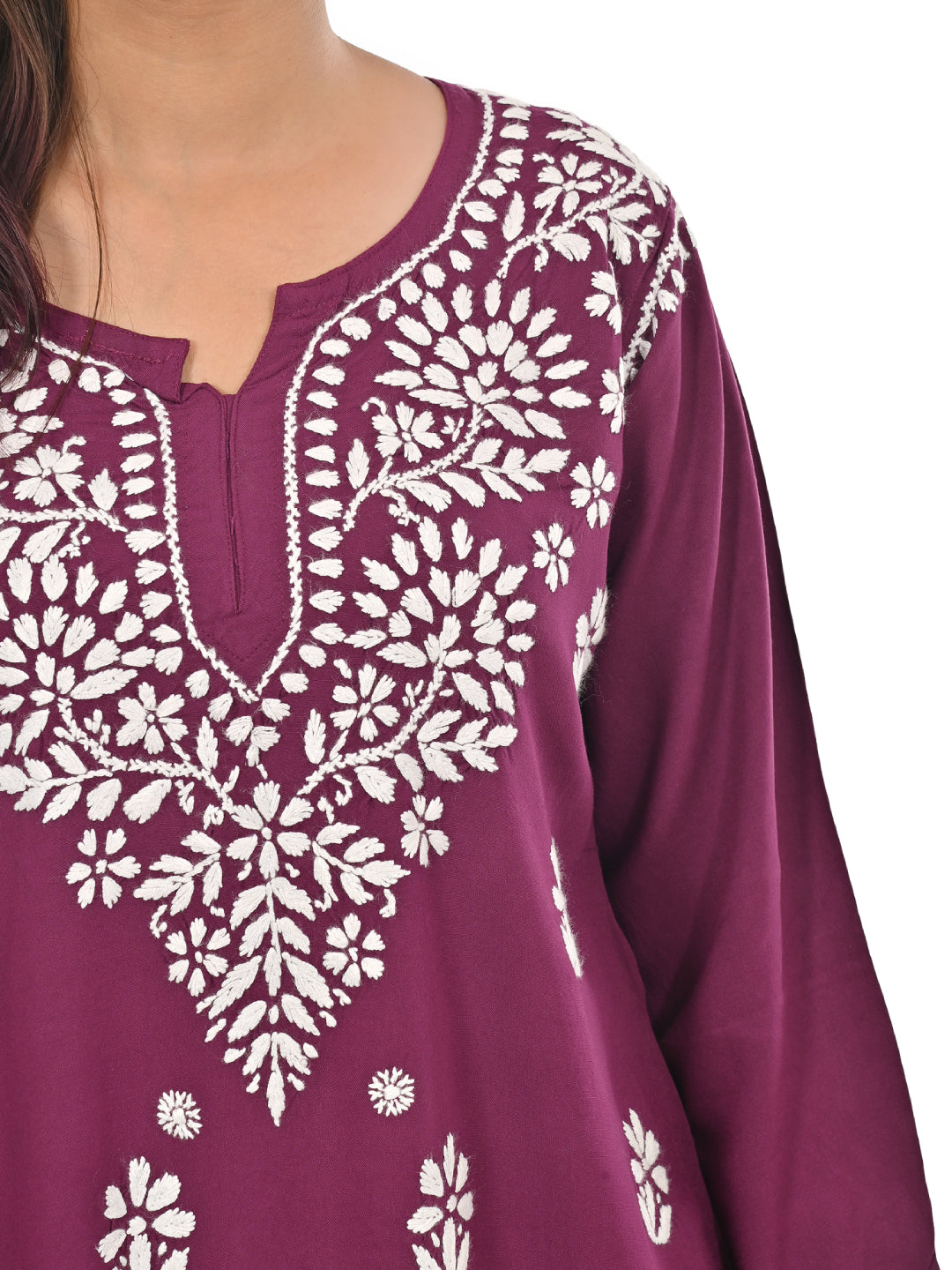 Wine  Rayon Short Top - Comfortable, Breathable Perfect for Every Occasion by malabis