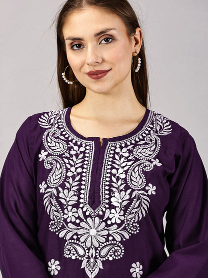 Chikankari Soft Cotton Kurti with Stretchable Lycra Pant Set – Comfortable & Stylish for All Occasions