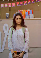 White SAIYAARA White Soft Combed Cotton Chikankari Kurti Malabis.in