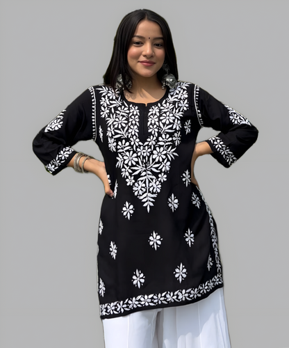 Mehwish Rayon Chikankari Short Top – Elegant, Breathable & Perfect for Every Occasion