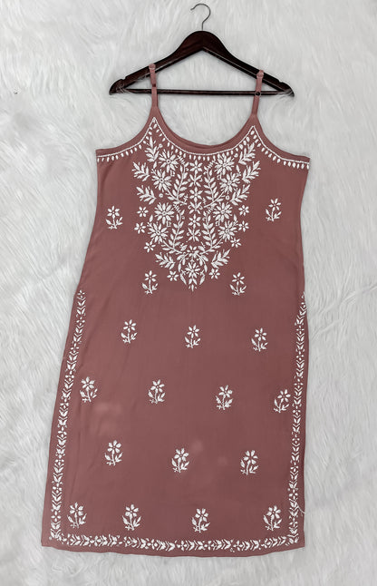 Mansha Chikankari Strappy Rayon Kurti & Palazzo Co-Ord Set (Adjustable Strap)
