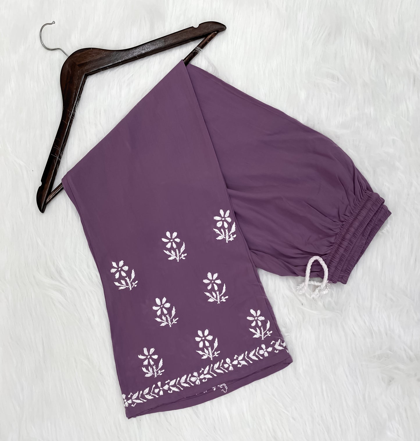 Mansha Chikankari Strappy Rayon Kurti & Palazzo Co-Ord Set (Adjustable Strap)