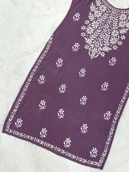 Mansha Chikankari Strappy Rayon Kurti & Palazzo Co-Ord Set (Adjustable Strap)